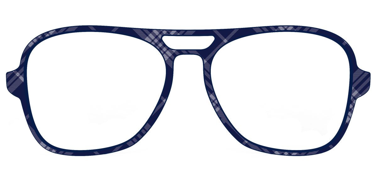 The Navy Twill Plaid - Front Top Image - Pair Eyewear