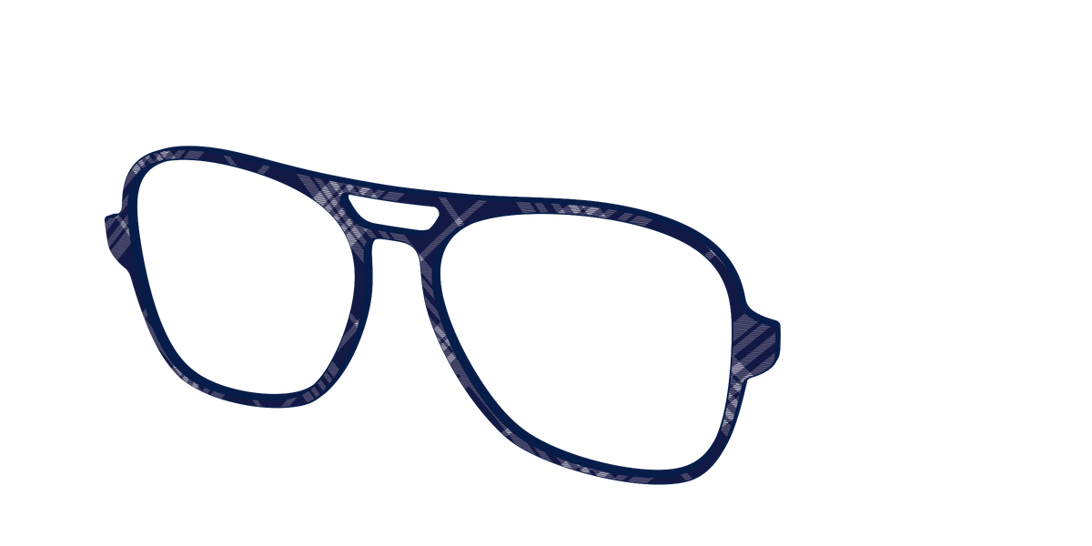 The Navy Twill Plaid - Angle Top Image - Pair Eyewear