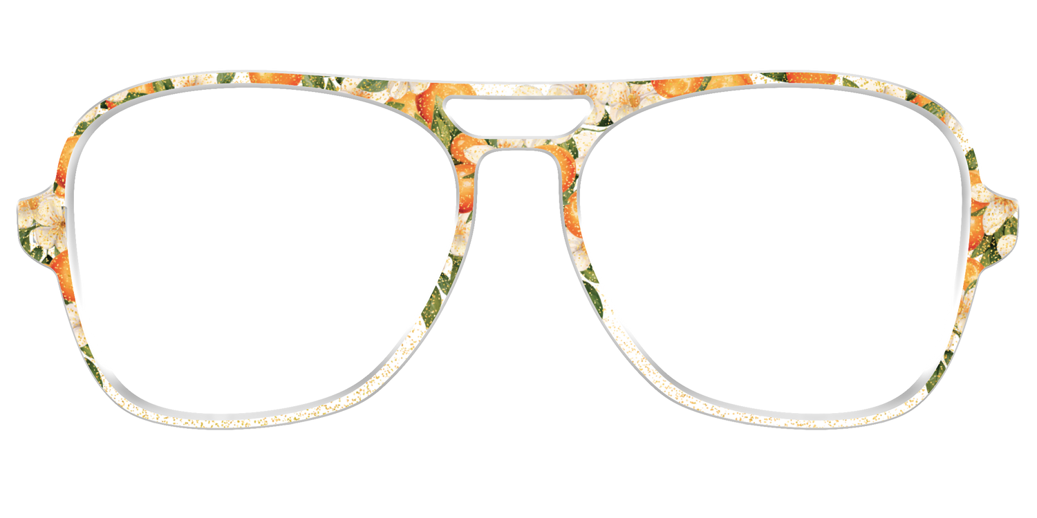The Orange Blossom Glitter Crystal - Front Top Image - Pair Eyewear