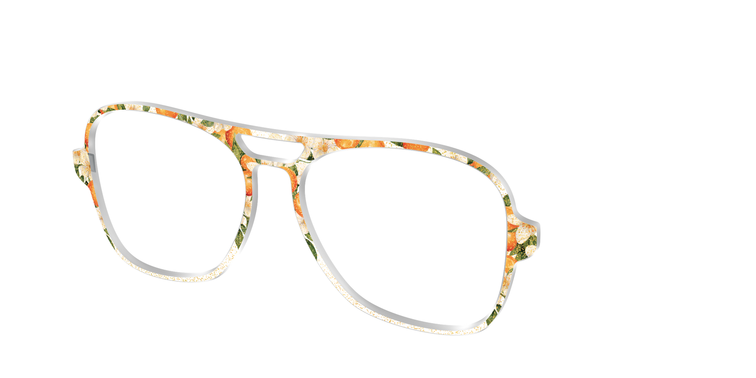 The Orange Blossom Glitter Crystal - Angle Top Image - Pair Eyewear