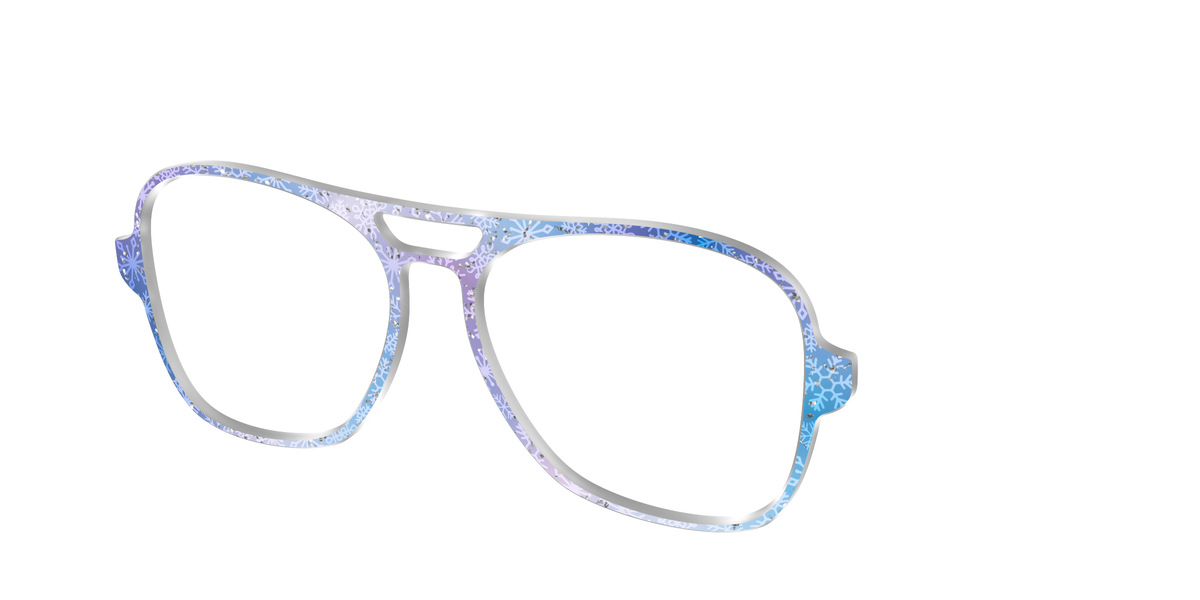 The Pastel Snowflake with Iridescent Glitter - Angle Top Image - Pair Eyewear