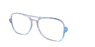 The Pastel Snowflake with Iridescent Glitter - Angle Top Thumbnail - Pair Eyewear