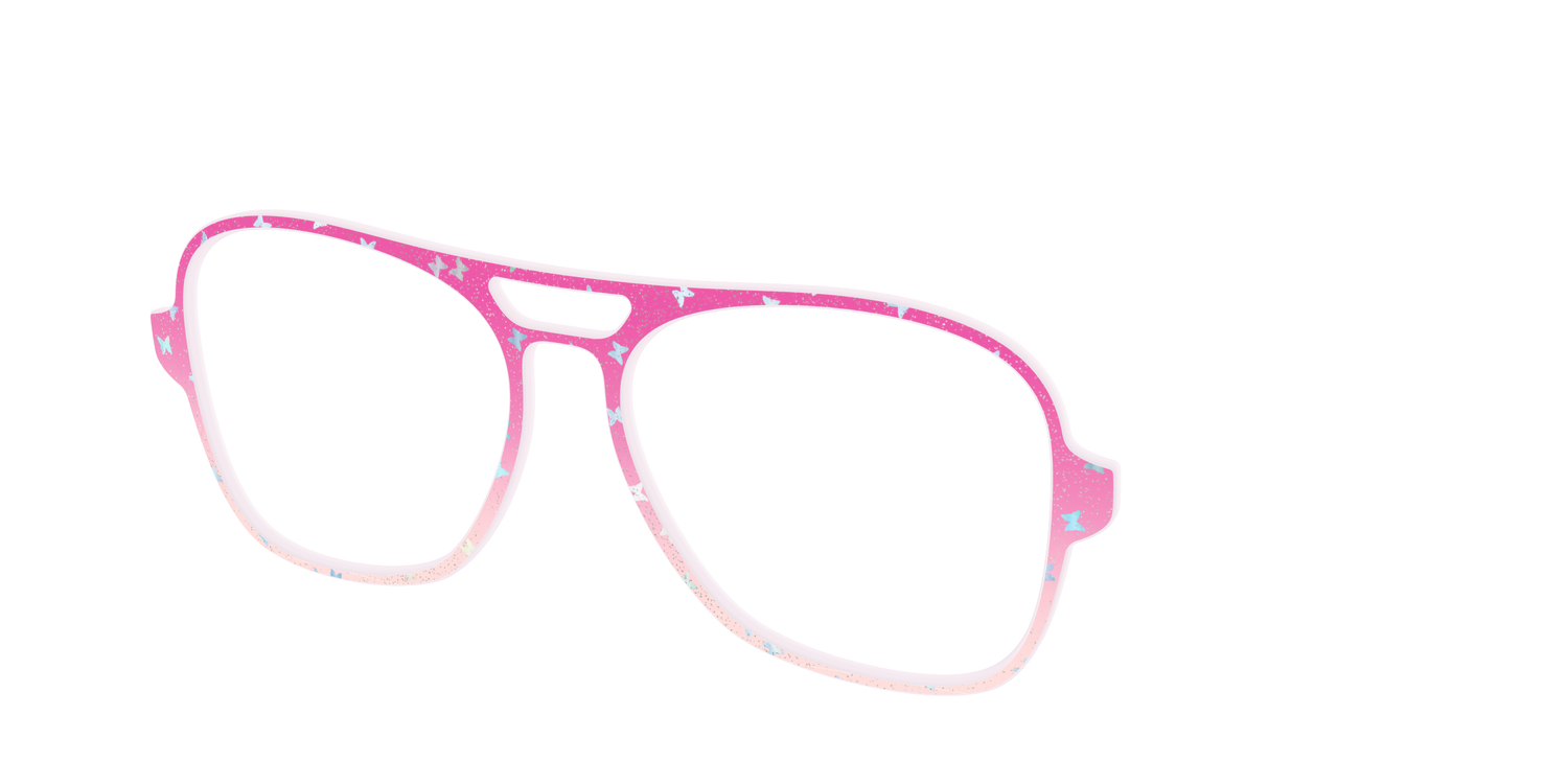 The Pink Butterfly Sparkle Crystal - Angle Top Image - Pair Eyewear
