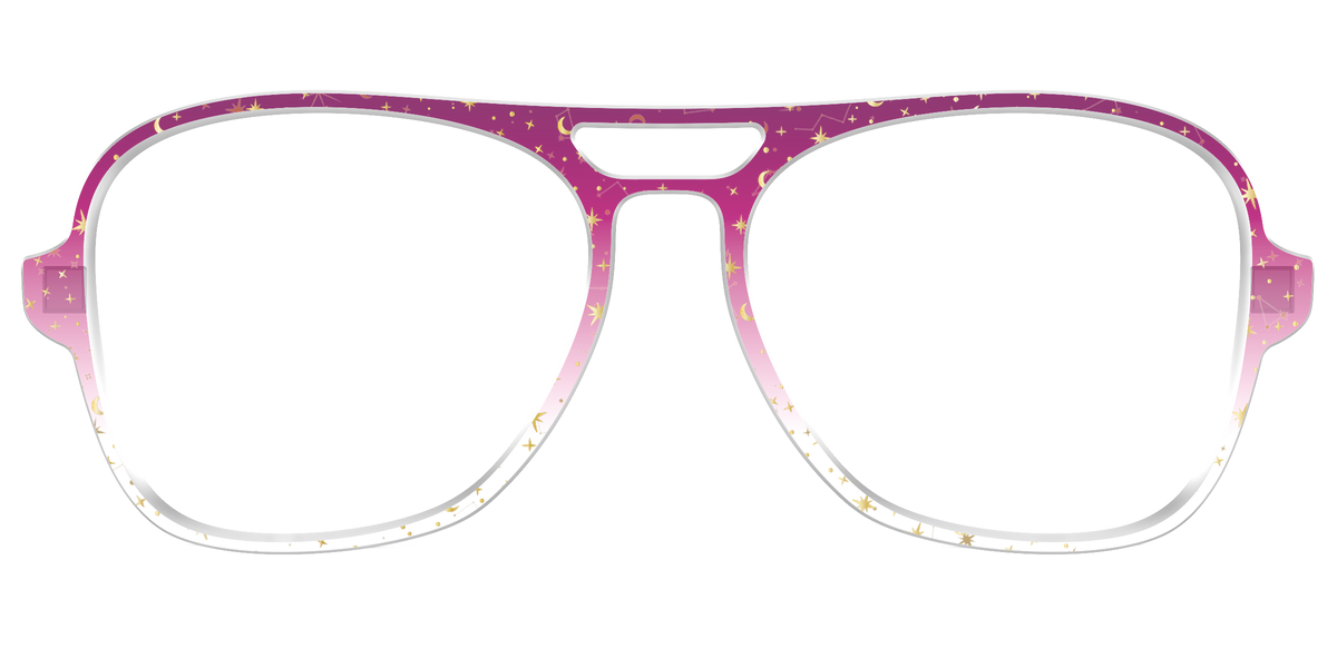 The Pink Ombre Gold Foil Crystal - Front Top Image - Pair Eyewear