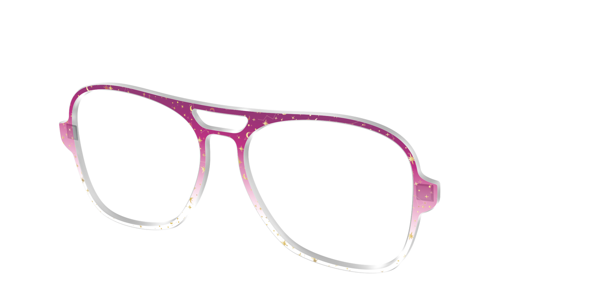 The Pink Ombre Gold Foil Crystal - Angle Top Image - Pair Eyewear