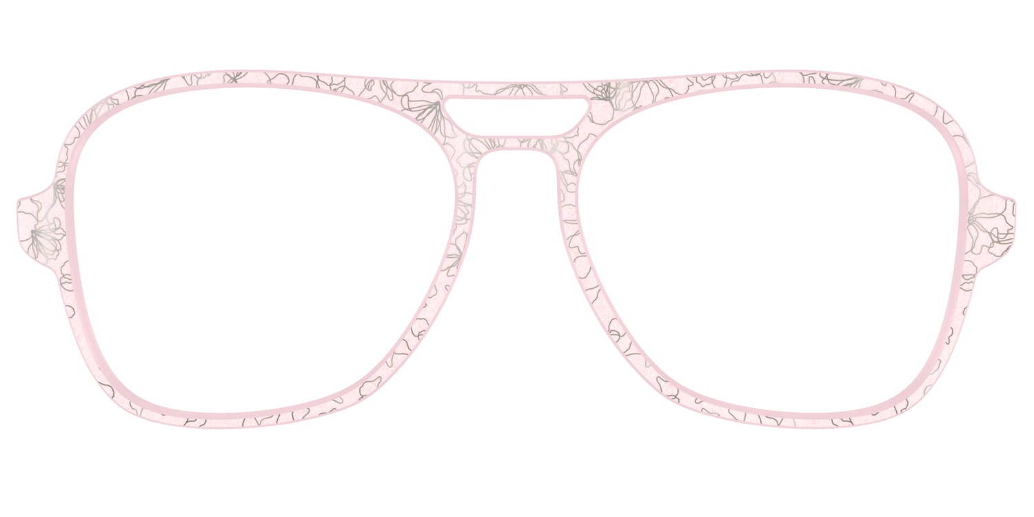 The Pink Shimmer Petals with Silver Foil - Front Top Image - Pair Eyewear