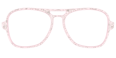 The Pink Shimmer Petals with Silver Foil - Front Top Thumbnail - Pair Eyewear