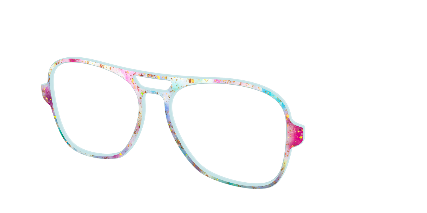 The Pixie Bokeh with Gold Flakes - Angle Top Image - Pair Eyewear