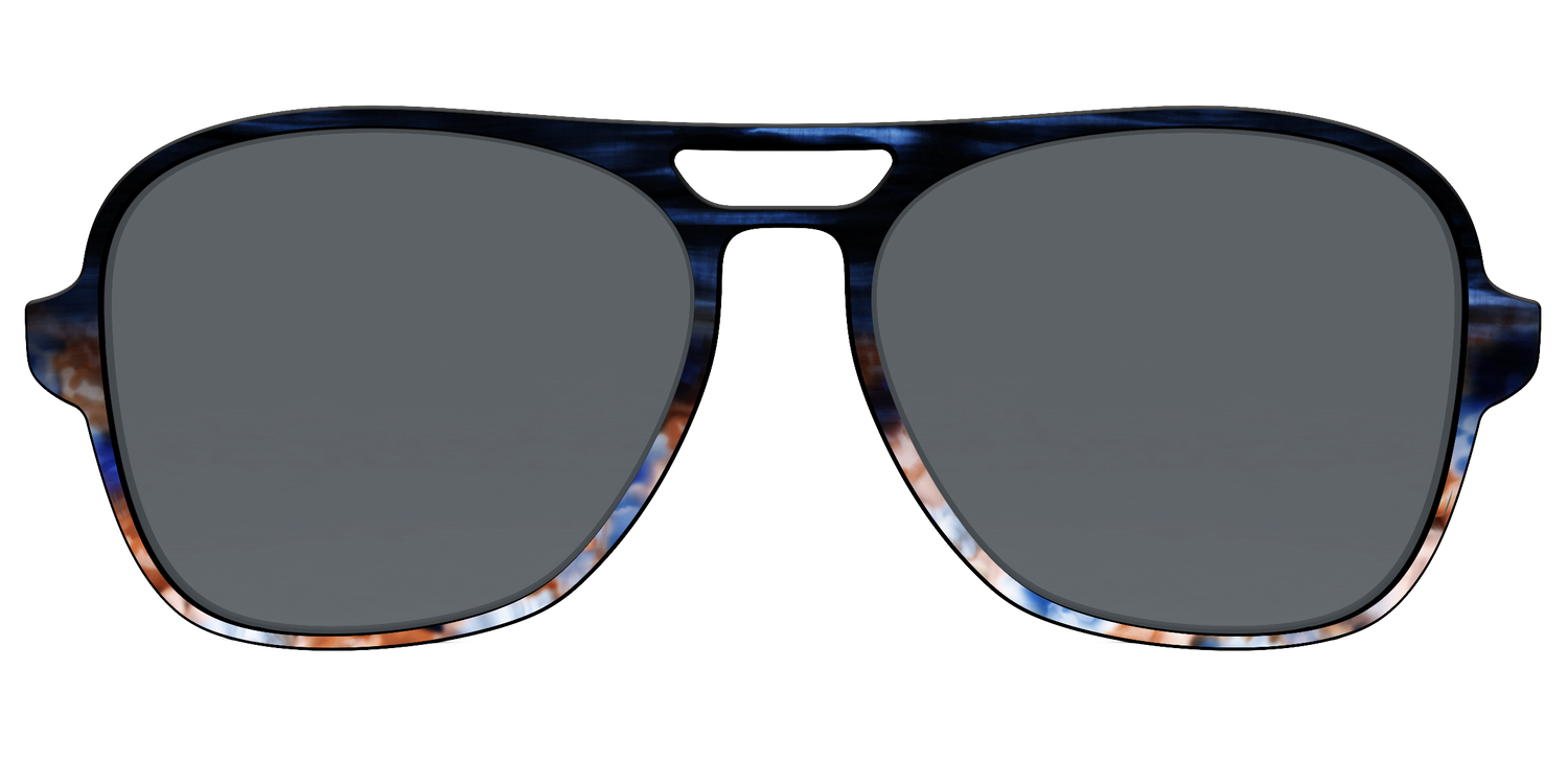 The Polarized Blue Horn Tortoise Sun Top - Front Top Image - Pair Eyewear