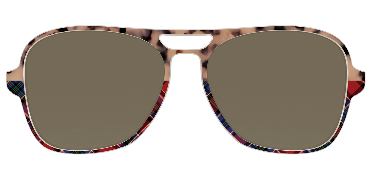 The Polarized Cookie Dough Tortoise & Plaid Split Sun Top - Front Top Image - Pair Eyewear
