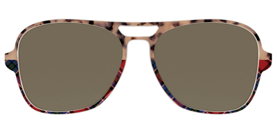 The Polarized Cookie Dough Tortoise & Plaid Split Sun Top - Front Top Thumbnail - Pair Eyewear
