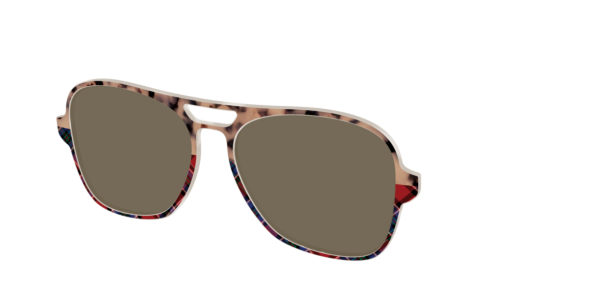 The Polarized Cookie Dough Tortoise & Plaid Split Sun Top - Angle Top Image - Pair Eyewear