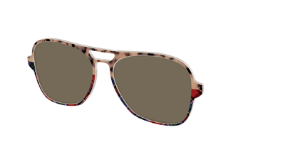 The Polarized Cookie Dough Tortoise & Plaid Split Sun Top - Angle Top Thumbnail - Pair Eyewear