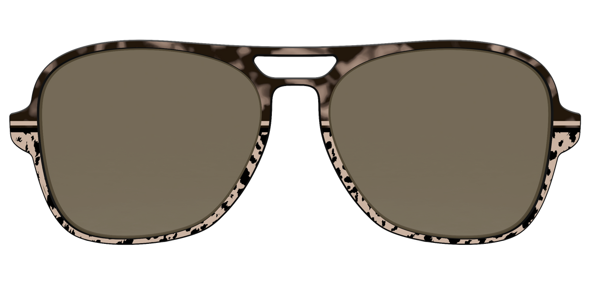 The Polarized Ink Blot Tortoise Split Sun Top - Front Top Image - Pair Eyewear