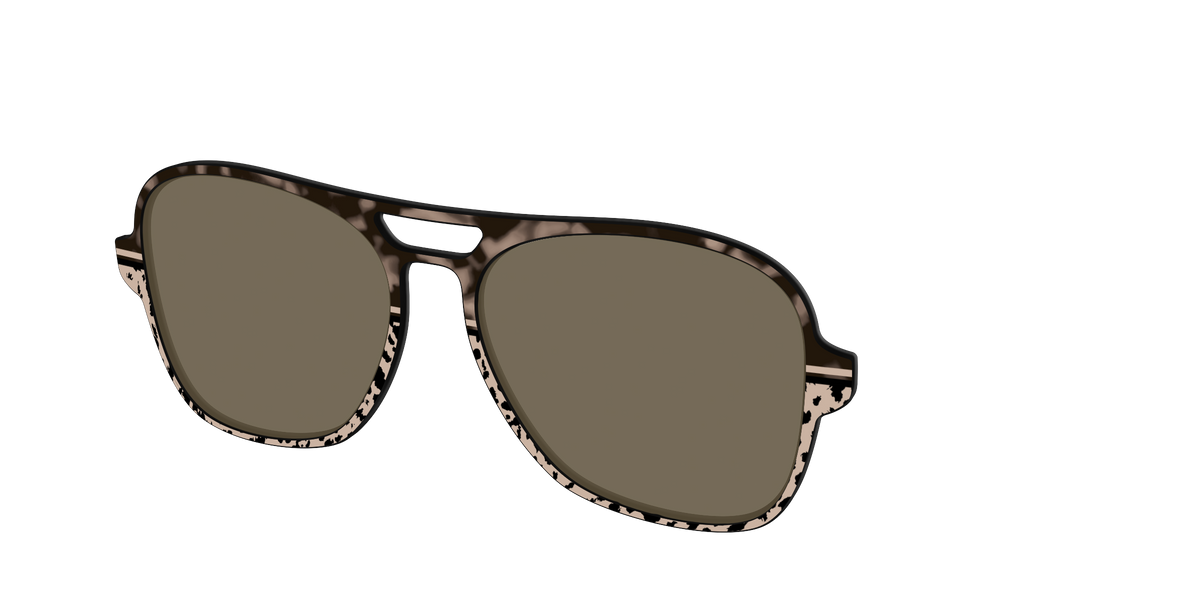 The Polarized Ink Blot Tortoise Split Sun Top - Angle Top Image - Pair Eyewear