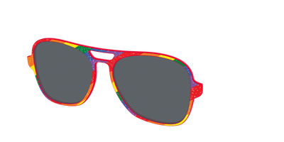 The Polarized Traditional Pride Flag Glitter Sun Top - Angle Top Thumbnail - Pair Eyewear