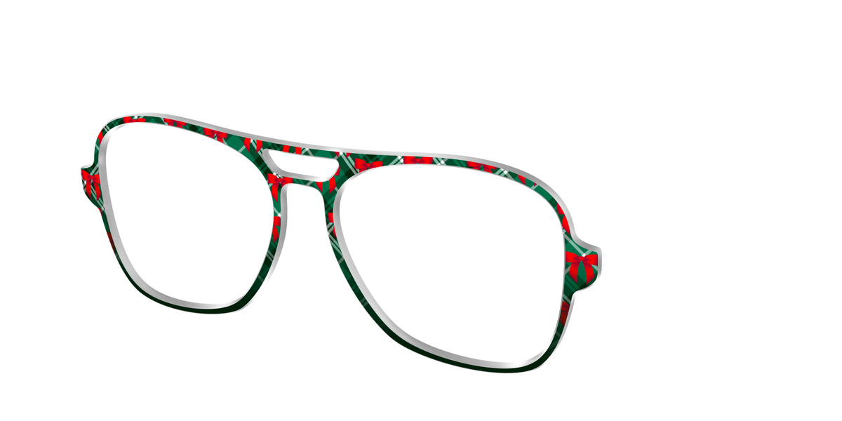 The Ribbon-Clad Plaid - Angle Top Image - Pair Eyewear
