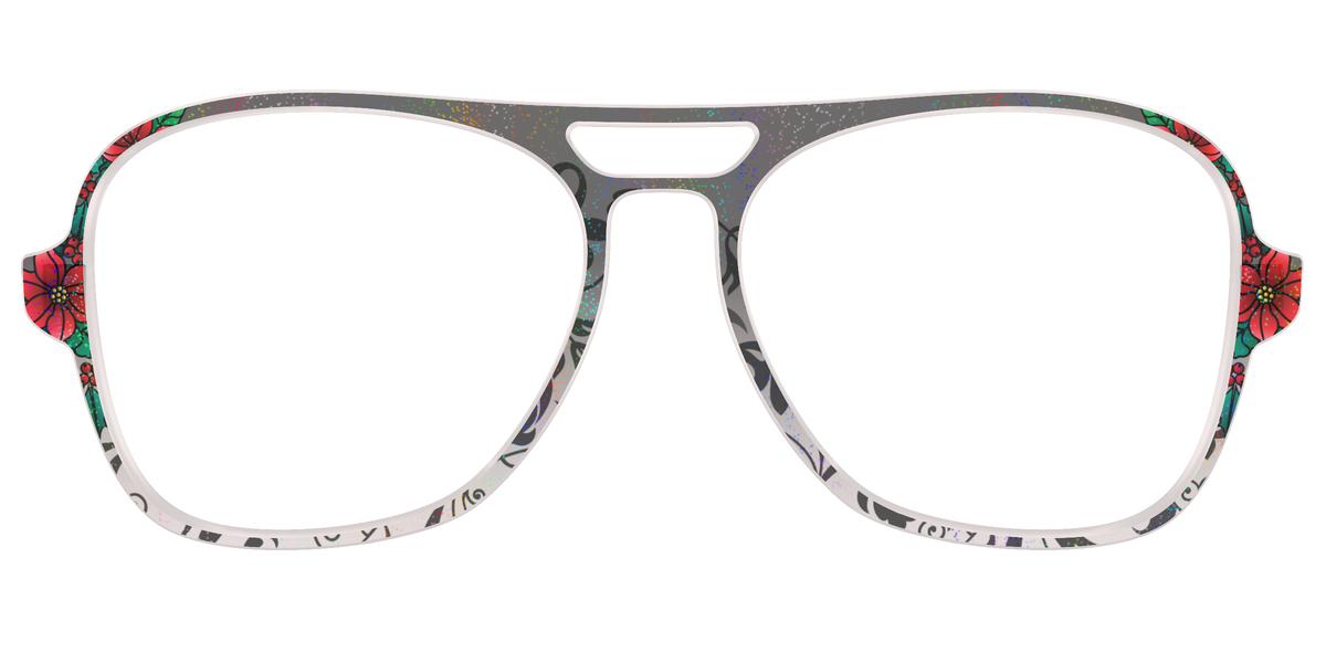 The Romantic Poinsettia Holographic Crystal - Front Top Image - Pair Eyewear