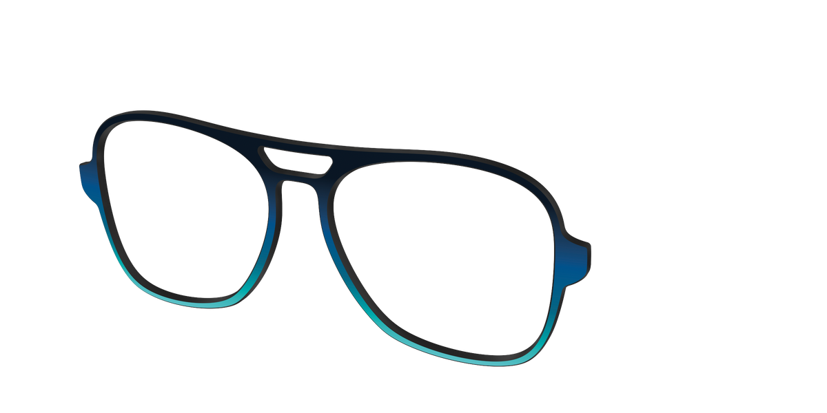 The Royal Blue to Seafoam Gradient - Angle Top Image - Pair Eyewear