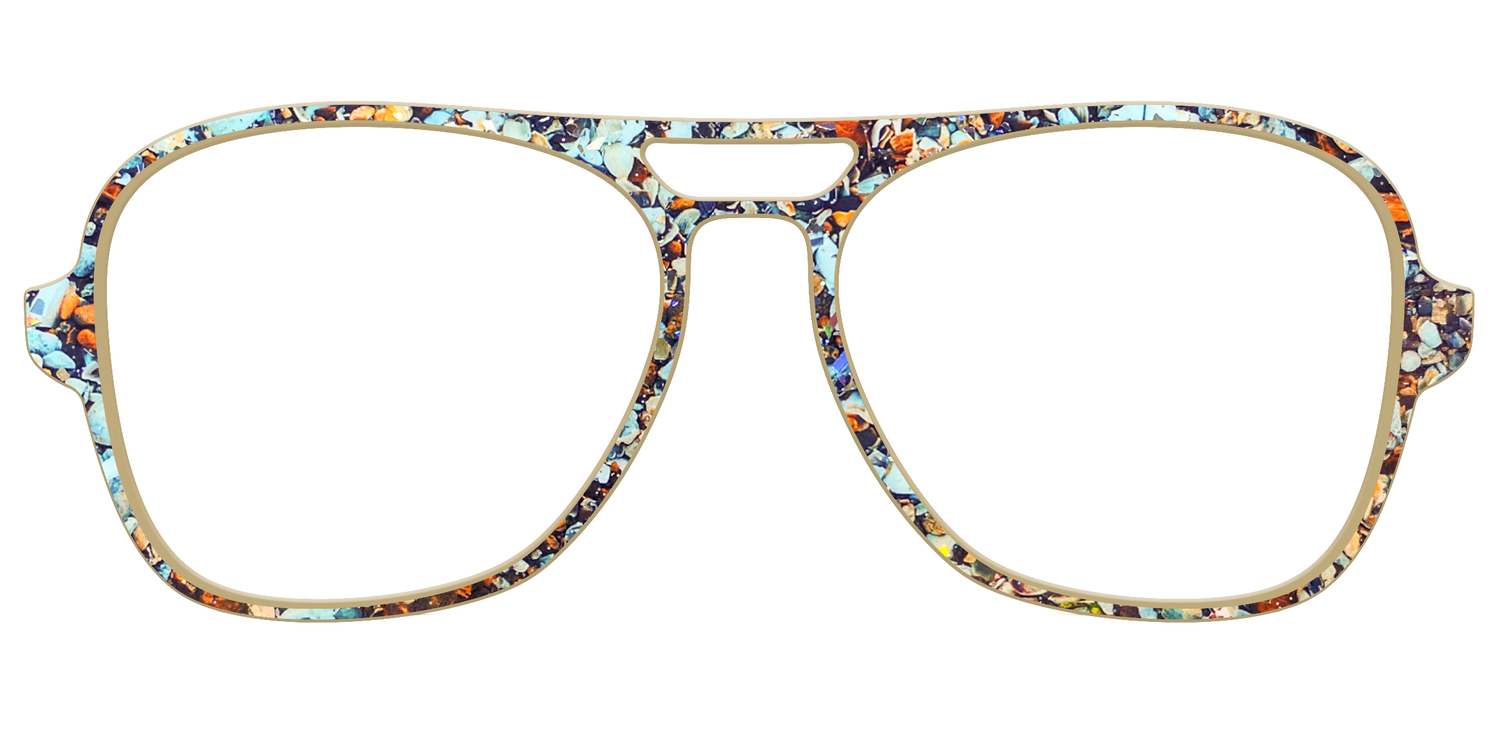 The Seashell Tortoise with Holographic Glitter - Front Top Image - Pair Eyewear