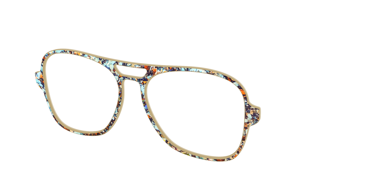 The Seashell Tortoise with Holographic Glitter - Angle Top Image - Pair Eyewear