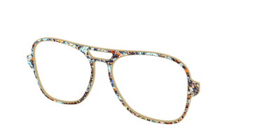 The Seashell Tortoise with Holographic Glitter - Angle Top Thumbnail - Pair Eyewear