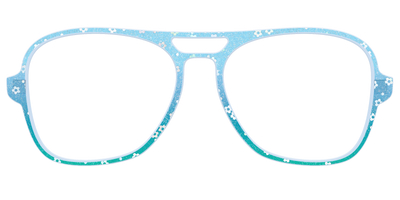 The Sky Blue Crystal with Daisy Glitter - Front Top Thumbnail - Pair Eyewear