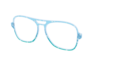 The Sky Blue Crystal with Daisy Glitter - Angle Top Thumbnail - Pair Eyewear