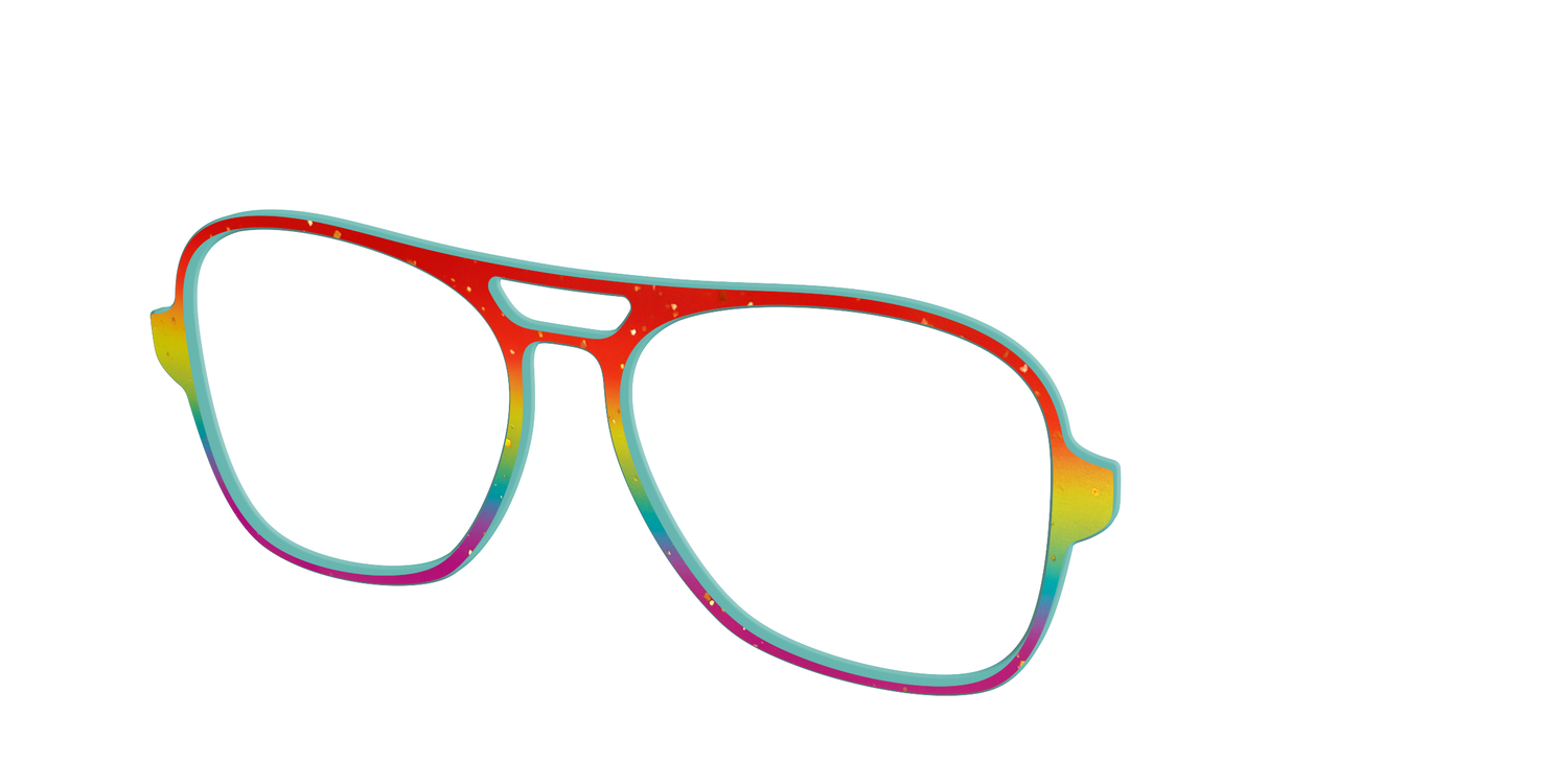 The Spectrum Gradient with Gold Flakes - Angle Top Image - Pair Eyewear