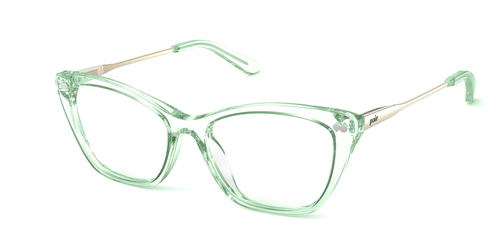 Mixed Material Green Clear Gold Metal