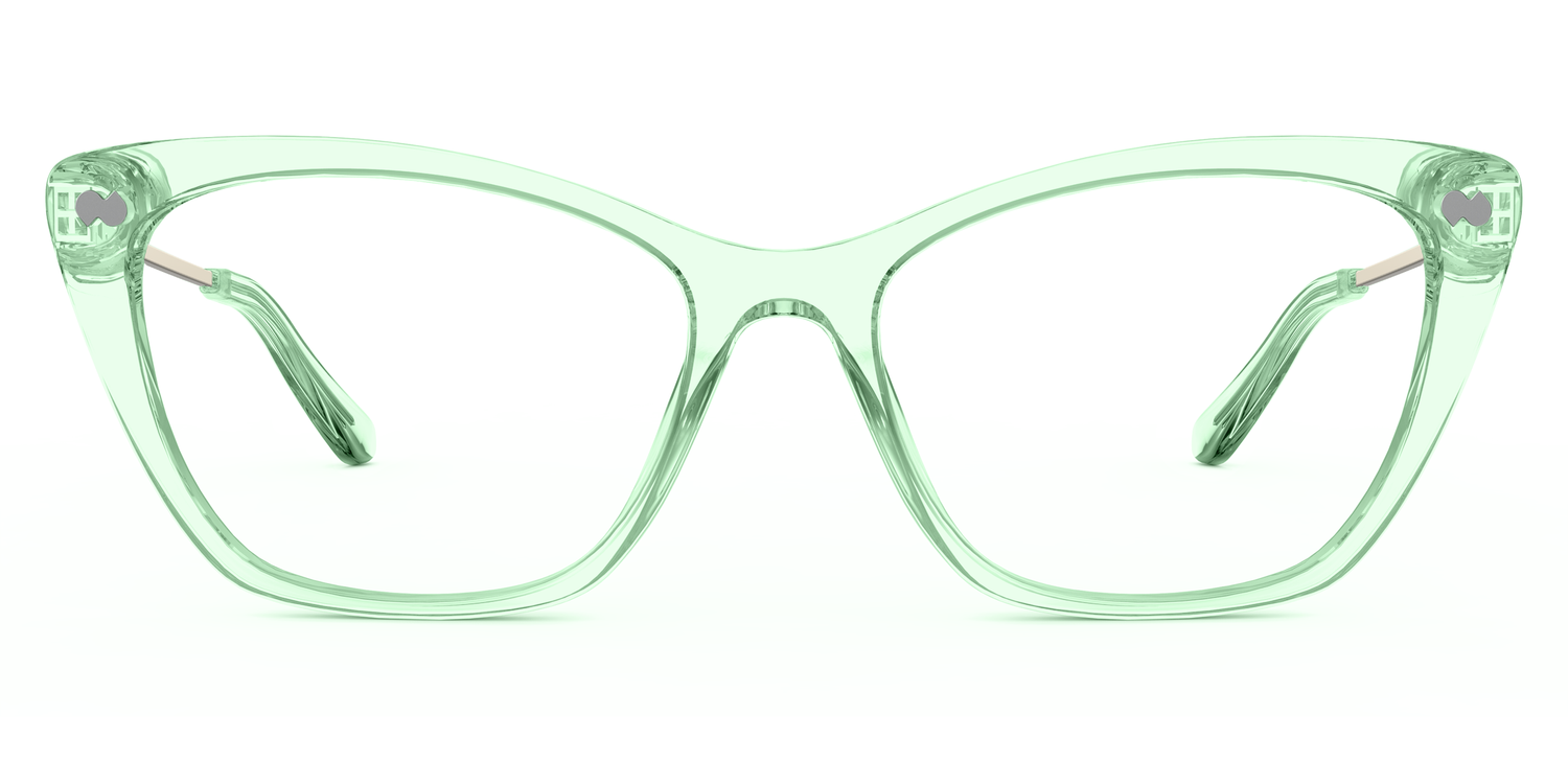 Mixed Material Green Clear Gold Metal
