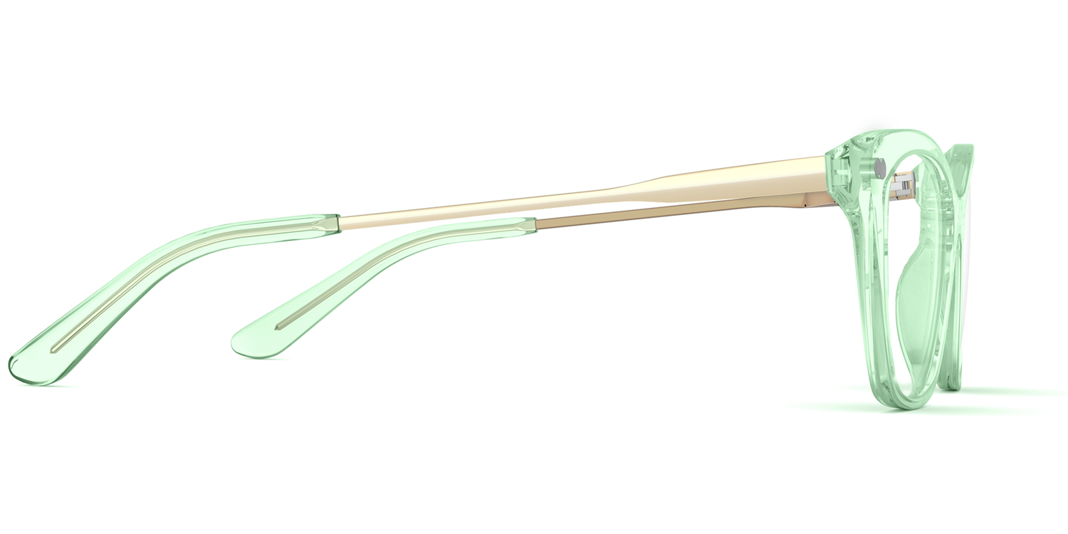 Mixed Material Green Clear Gold Metal