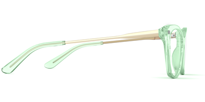Mixed Material Green Clear Gold Metal