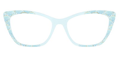 The Aquamarine Shells Shimmer with Gold Foil - Front Top Thumbnail - Pair Eyewear