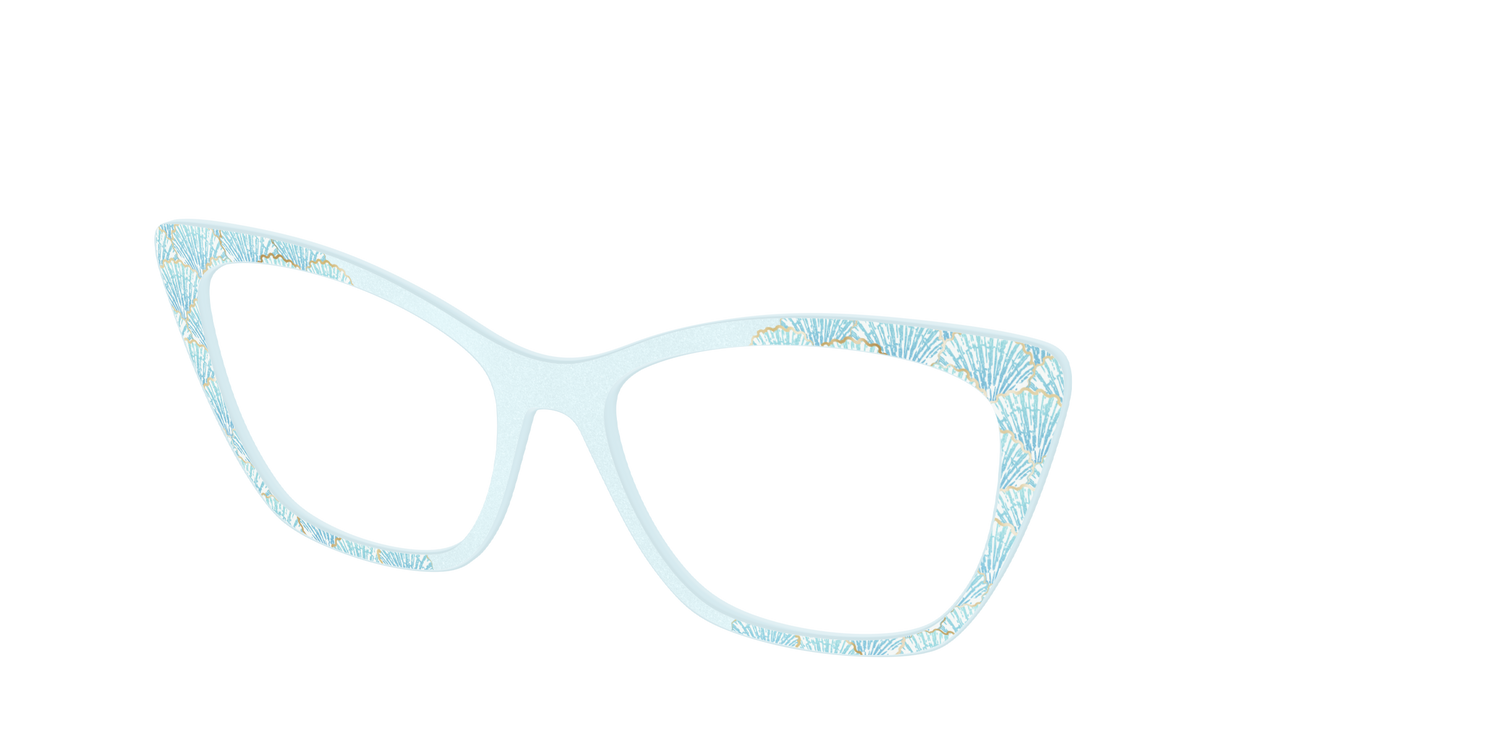 The Aquamarine Shells Shimmer with Gold Foil - Angle Top Image - Pair Eyewear