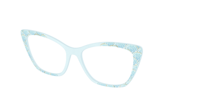 The Aquamarine Shells Shimmer with Gold Foil - Angle Top Thumbnail - Pair Eyewear