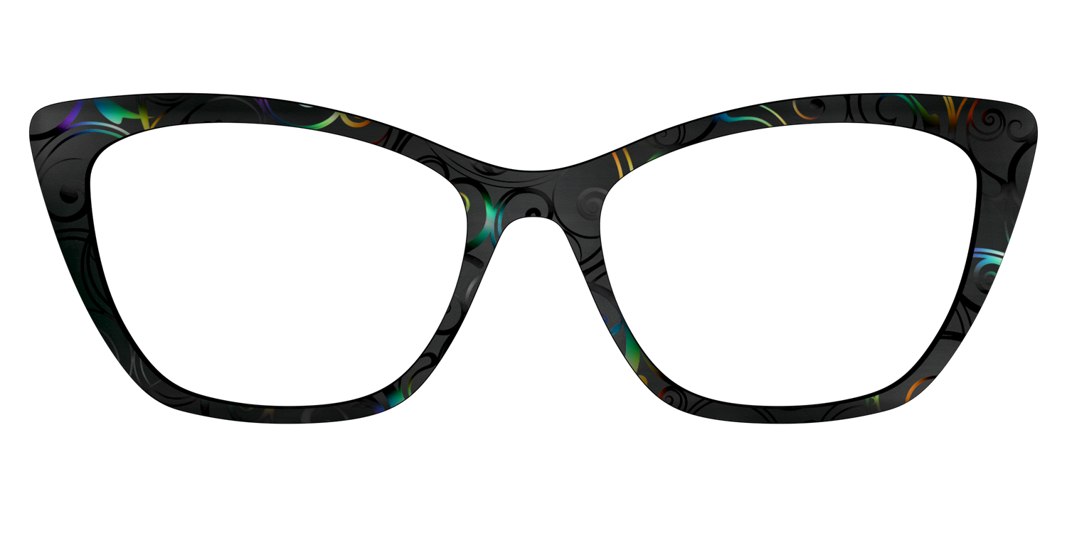The Black Holographic Scrolls - Front Top Image - Pair Eyewear