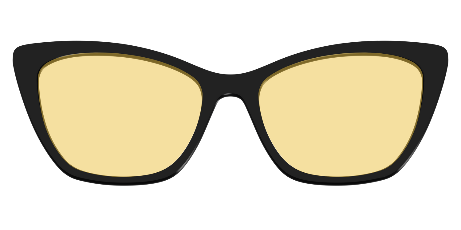 The Black With Citrine Yellow lens - Front Top Image - Pair Eyewear