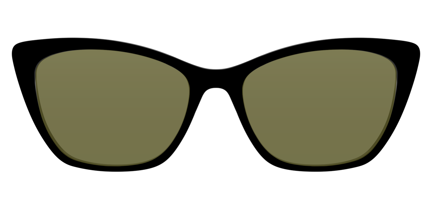 The Black with Green Racquet Sport Lens - Front Top Image - Pair Eyewear