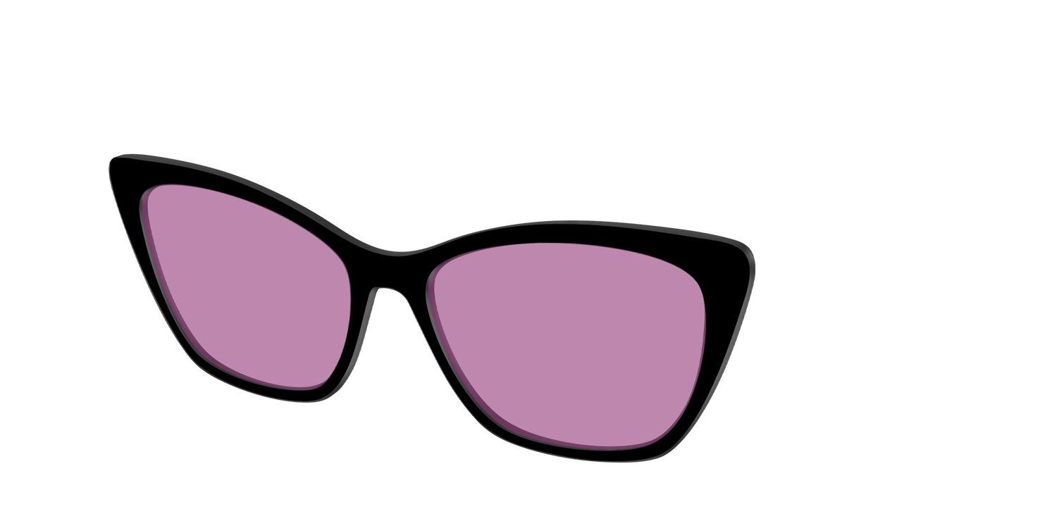 The Black with Pink Racquet Sport Lens - Angle Top Image - Pair Eyewear