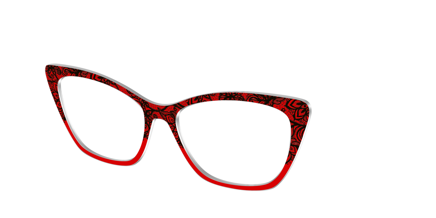 The Blood Red Lace Split - Angle Top Image - Pair Eyewear