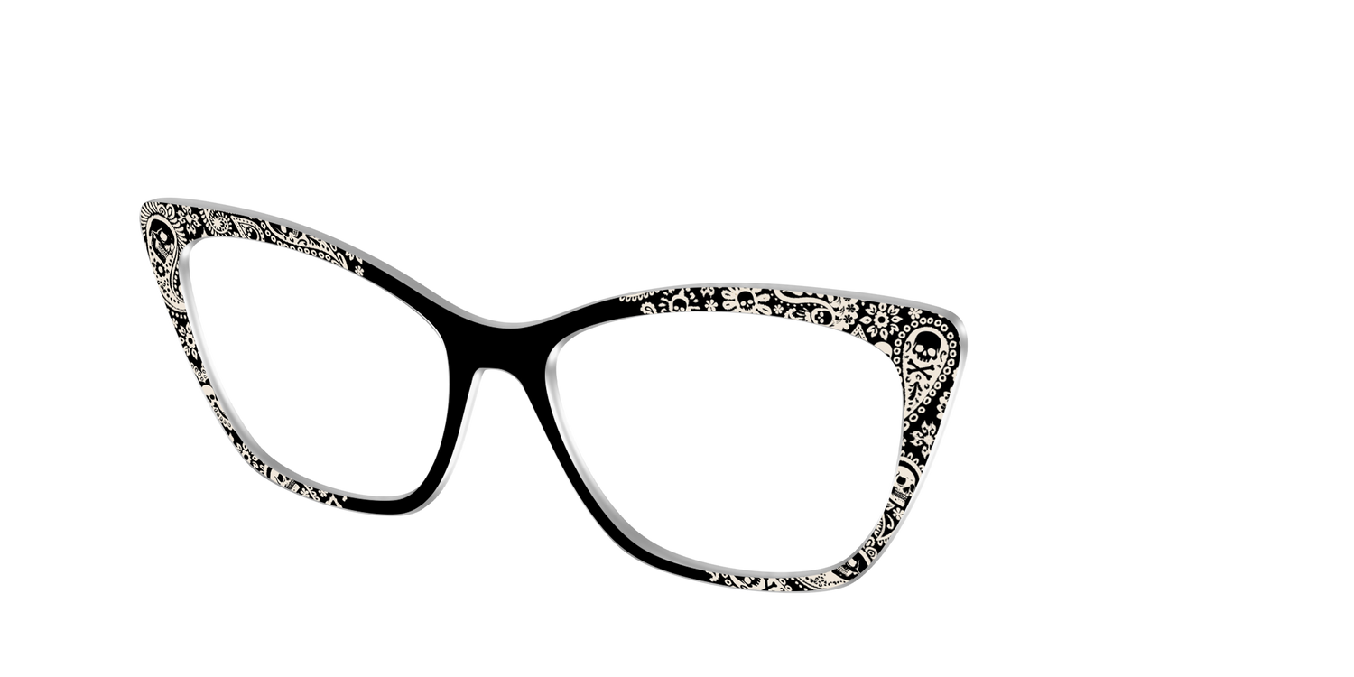 The Bone White Paisley - Angle Top Image - Pair Eyewear