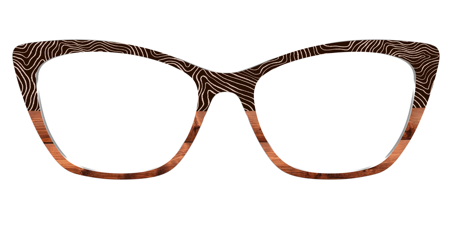 The Cabin Woodgrain Split - Front Top Image - Pair Eyewear