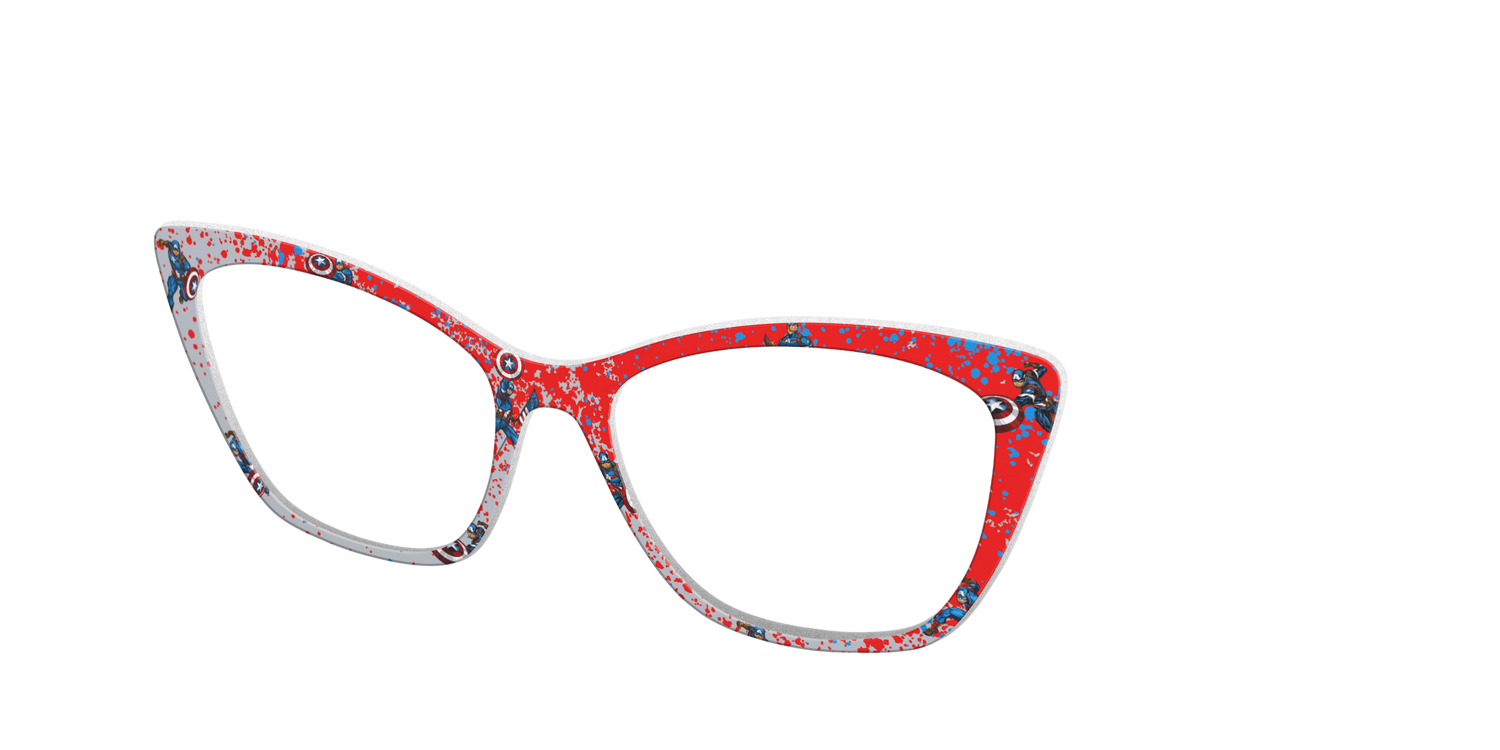 The Captain America Splatter - Angle Top Image - Pair Eyewear