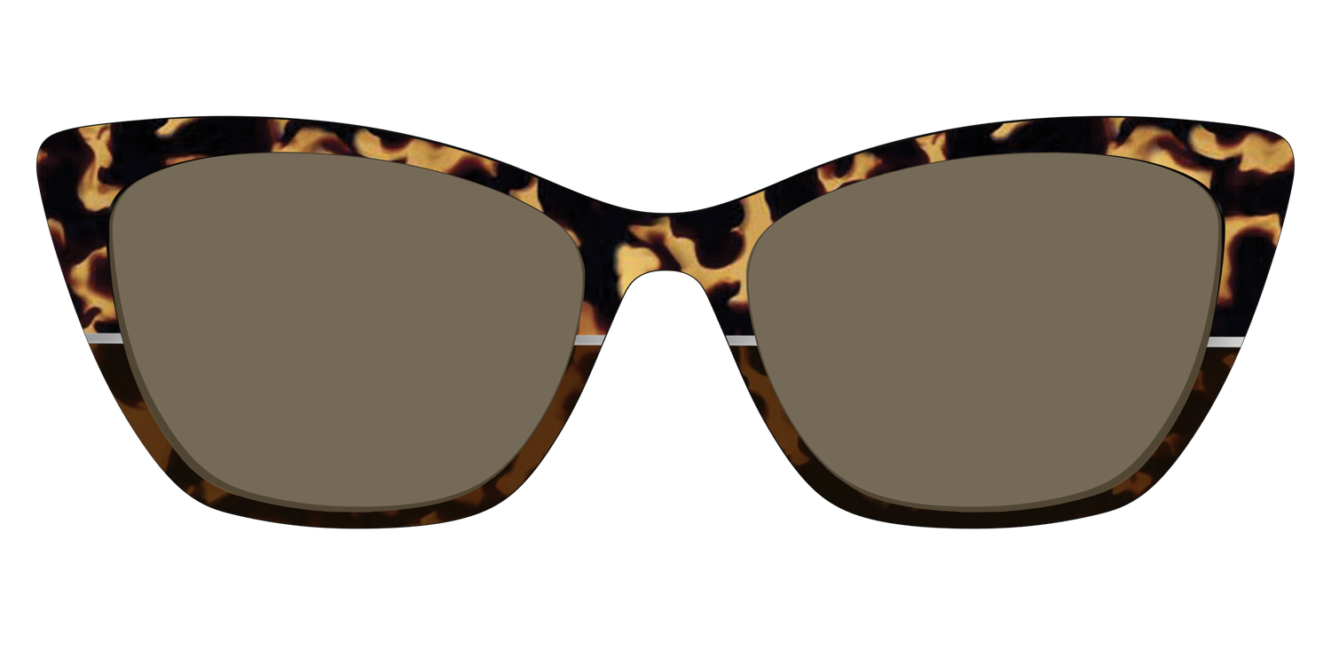 The Polarized Chic Tortoise Split Sun Top - Front Top Image - Pair Eyewear
