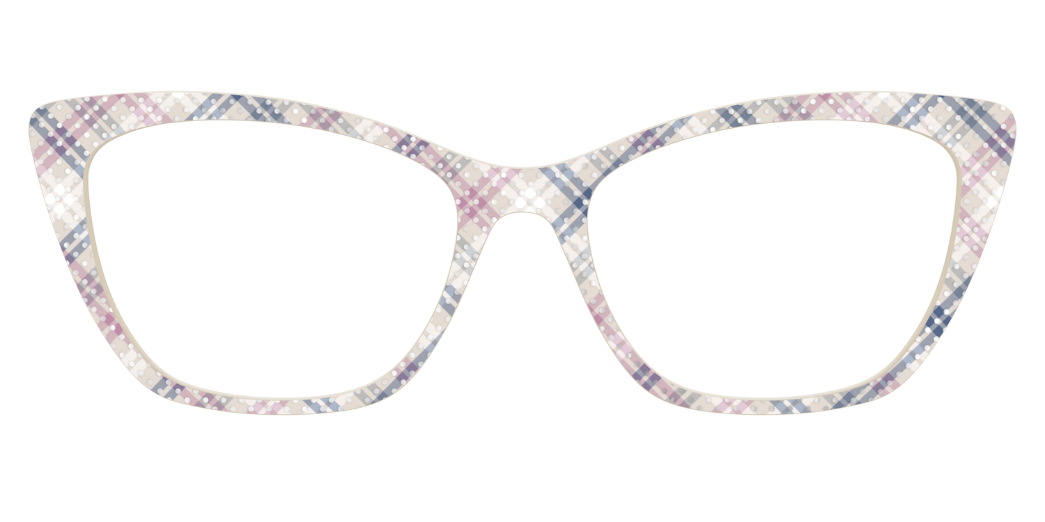 The Chiffon Plaid with Silver Foil Polka Dots - Front Top Image - Pair Eyewear