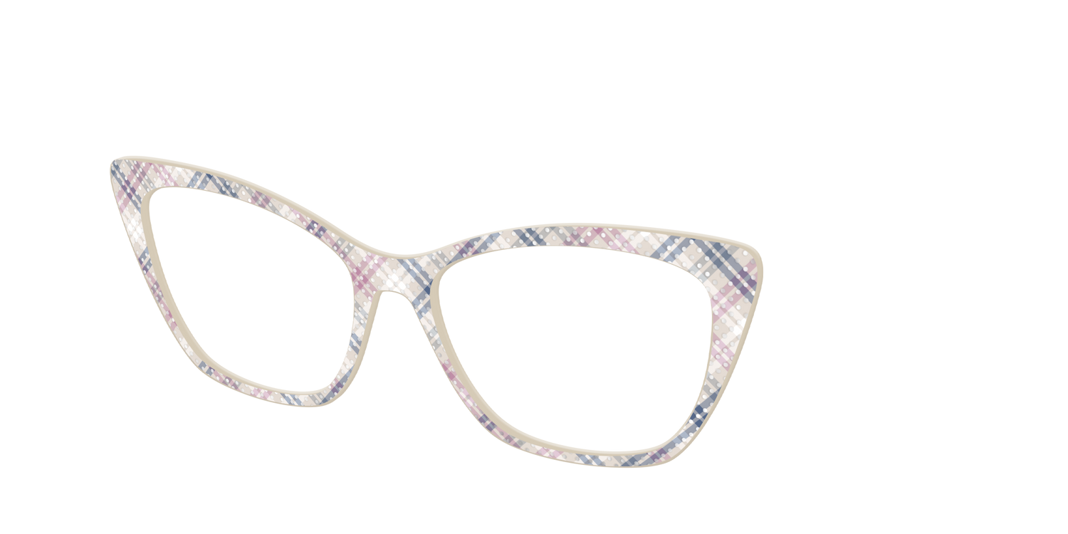 The Chiffon Plaid with Silver Foil Polka Dots - Angle Top Image - Pair Eyewear