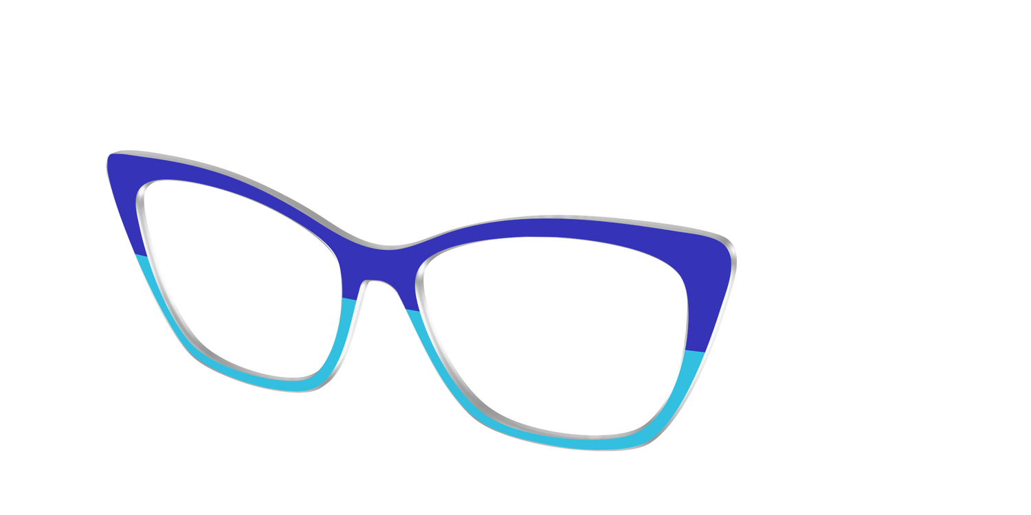 The Cobalt & Capri Split - Angle Top Image - Pair Eyewear