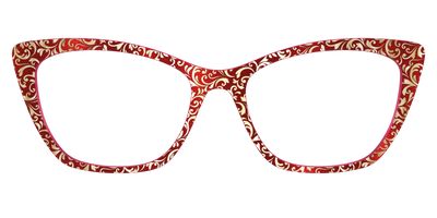 The Crimson Flair Shimmer with Gold Foil - Front Top Thumbnail - Pair Eyewear