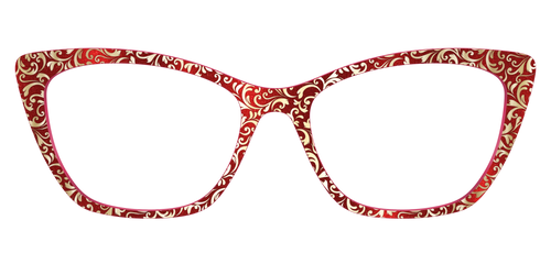 The Crimson Flair Shimmer with Gold Foil - Pair Eyewear